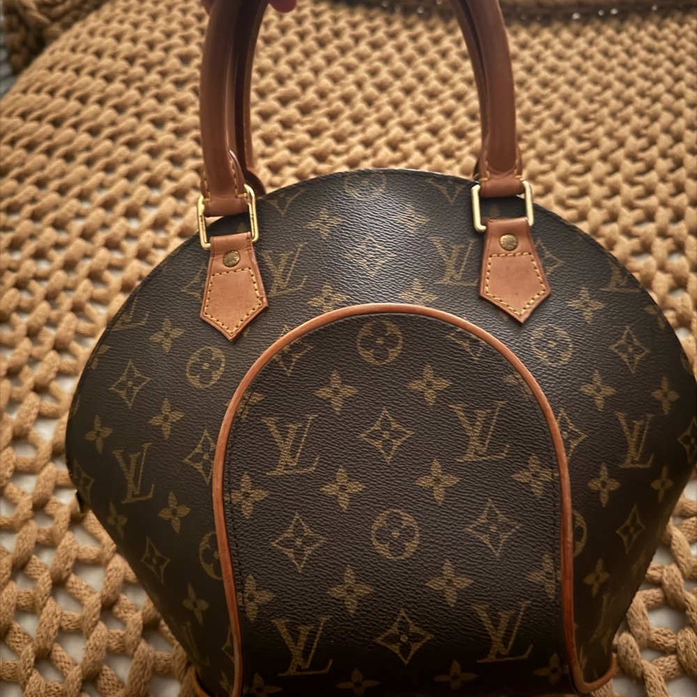 Louis Vuitton Brown Monogram Satchel with Leather Accents
